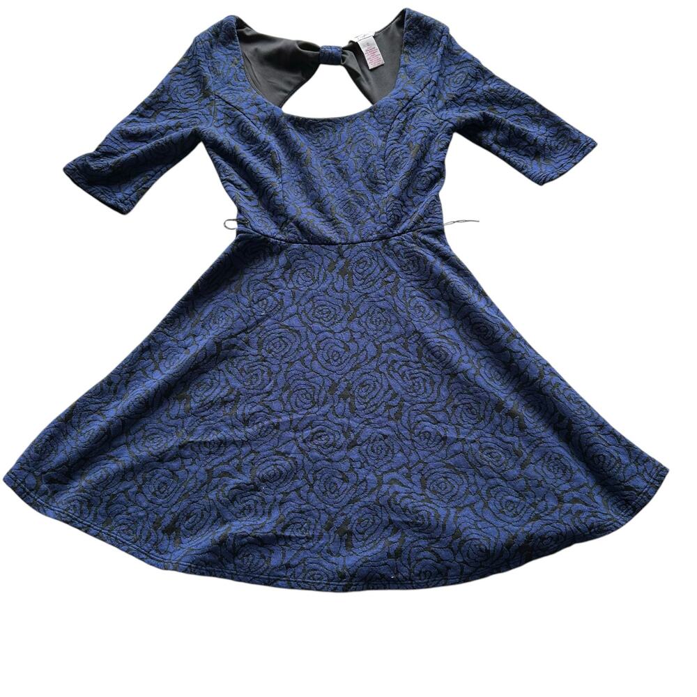 Candies Dress Womens Size Small Black Blue Floral Y2K Whimsigoth Dark Cottage